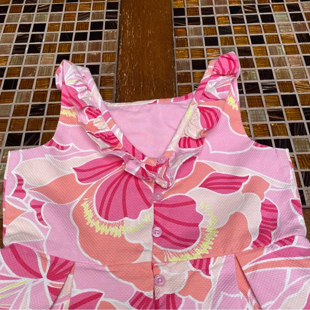 Janie and Jack Peony Print Piqué Dress - Picture 7 of 9